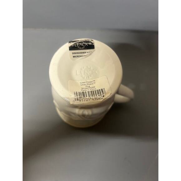 NEW Lenox Linen Closet Linen Weave Ivory Mug. KK425 - Picture 2 of 2